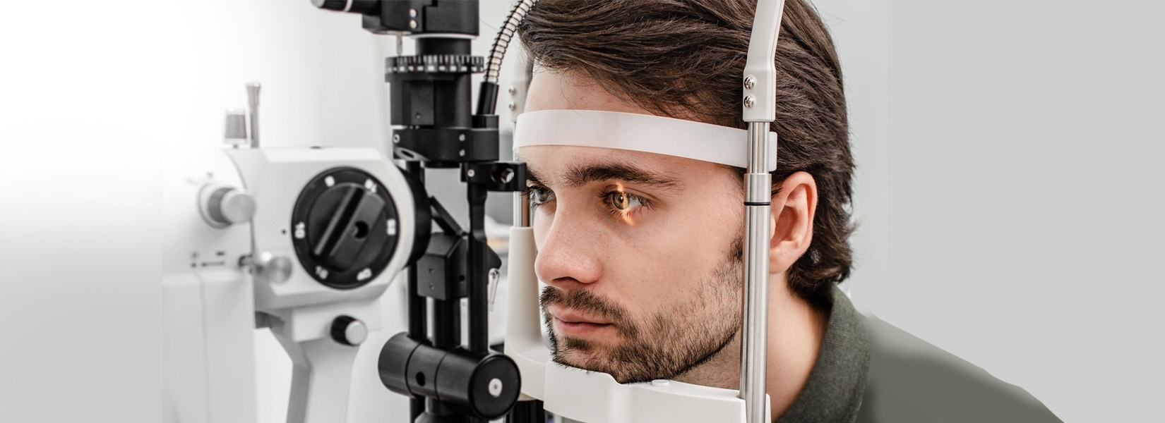 young man during eye exam in Falmouth